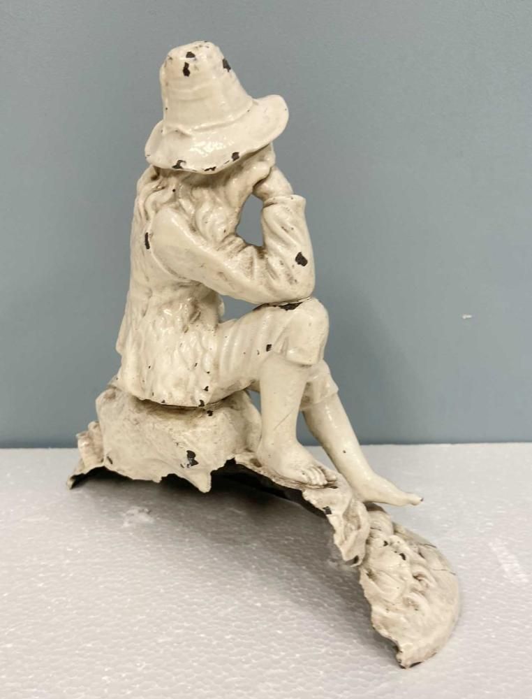 Victorian Cast Iron Shepherd Figurine Statue 1890 photo Home Decor