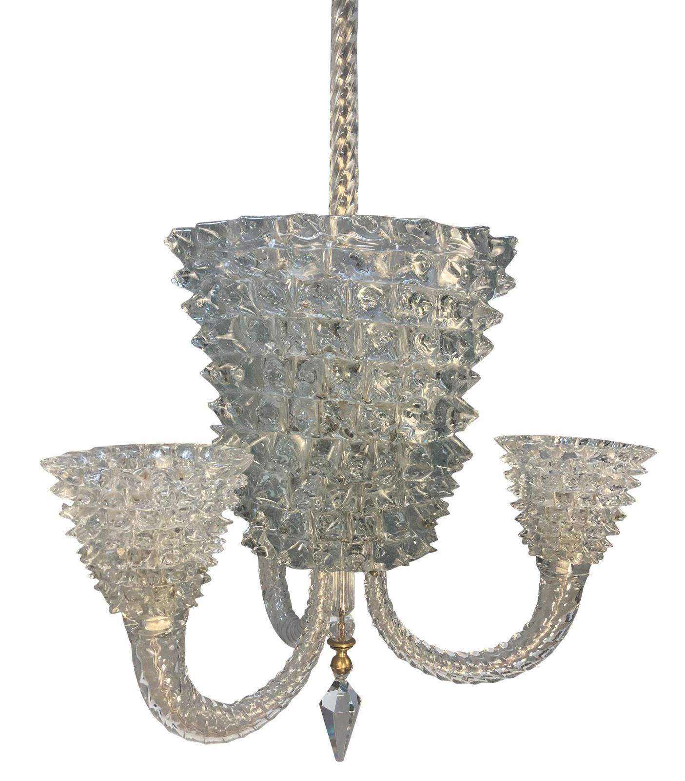 A Fine Mid Century Rostrato Glass Chandelier By Barovier Y Toso photo furniture