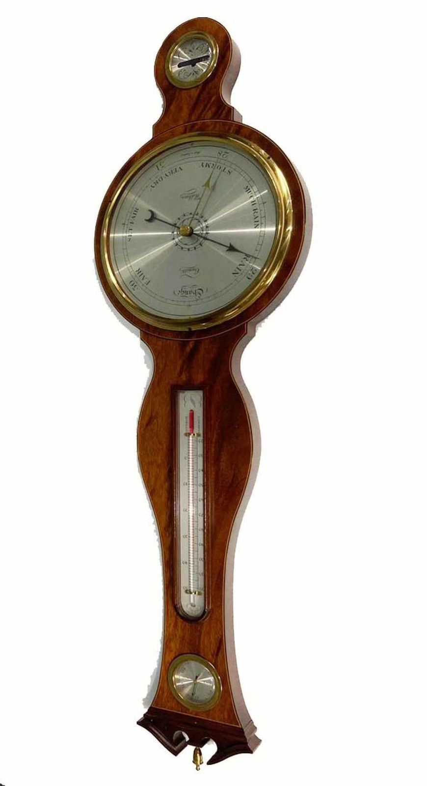 Georgian Revival Barometer Mahogany Mercury Thermometer photo furniture