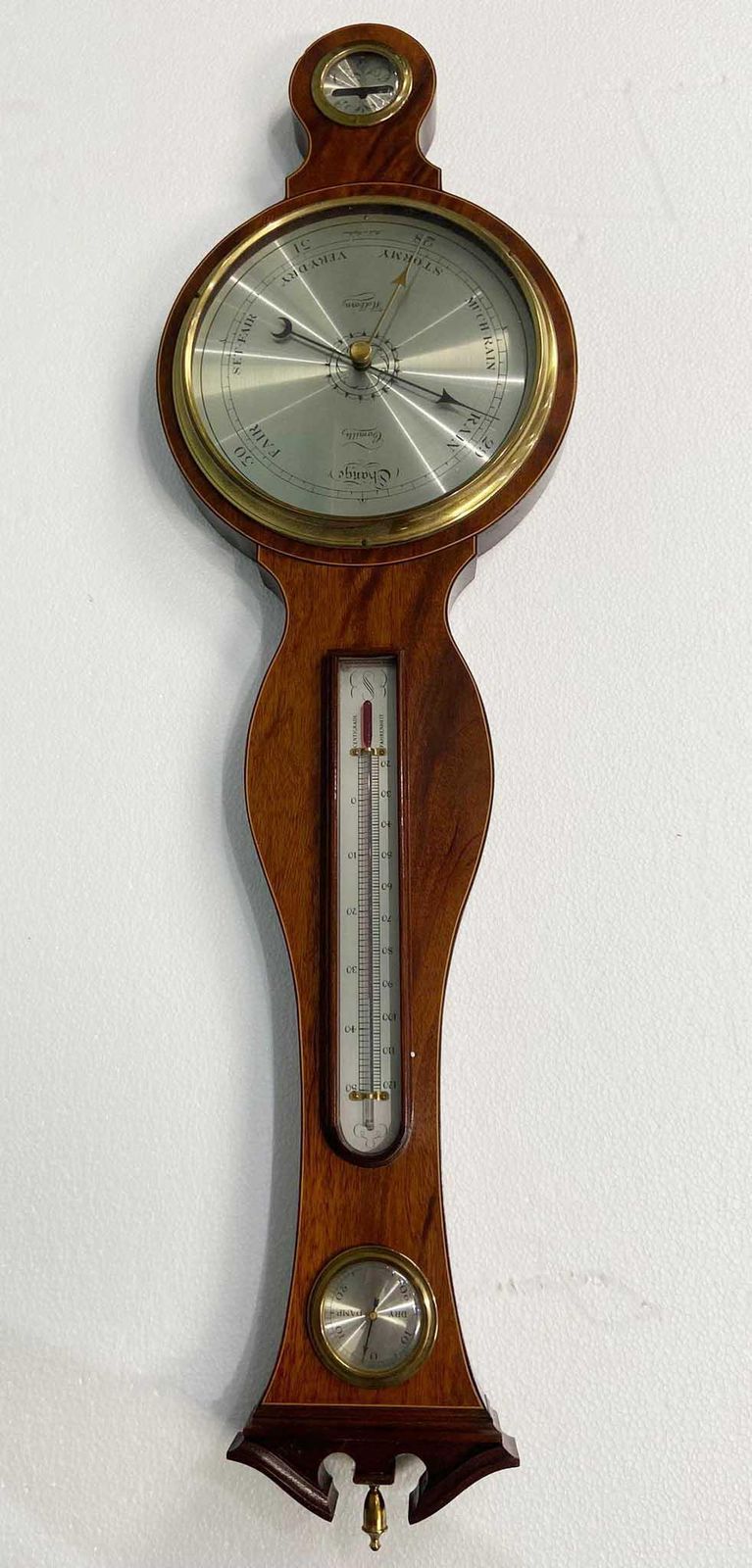 Georgian Revival Barometer Mahogany Mercury Thermometer photo buy