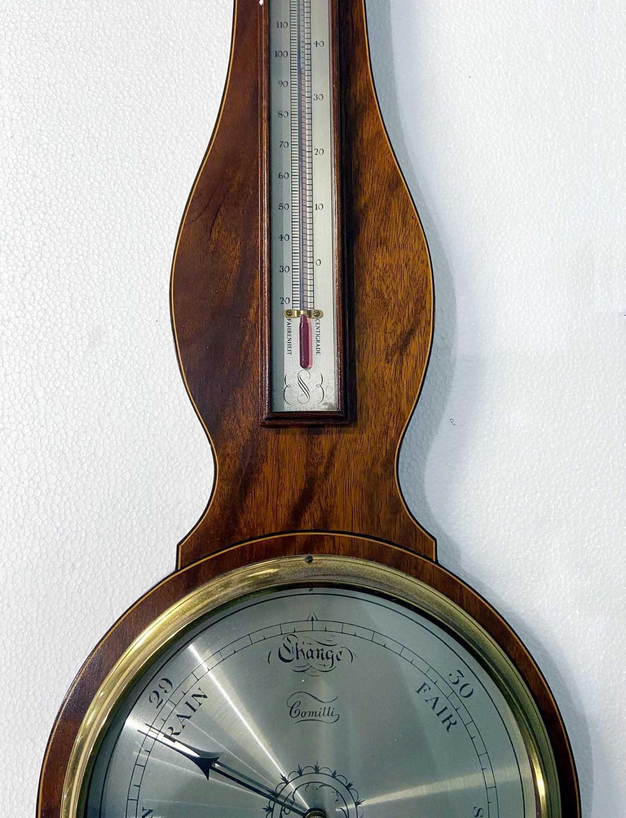 photo furniture Georgian Revival Barometer Mahogany Mercury Thermometer