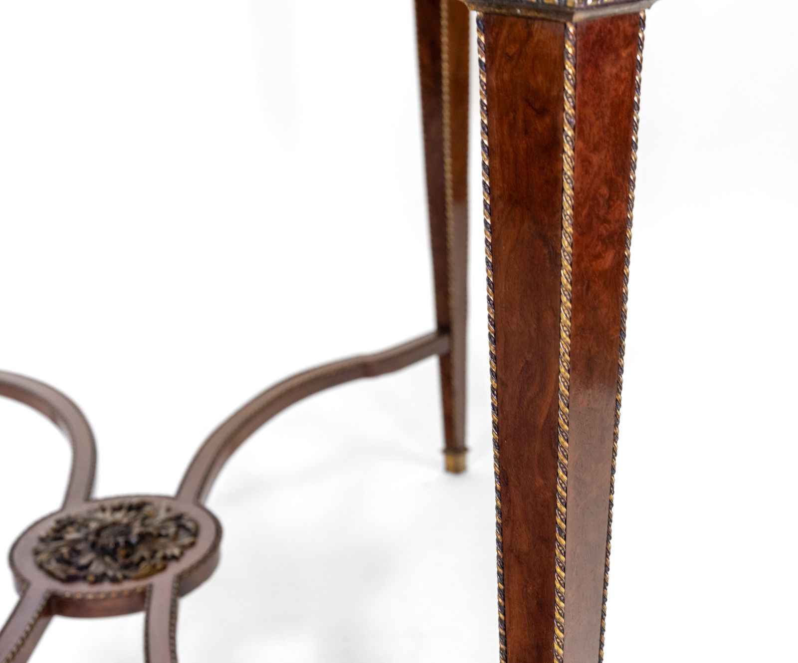 Late 19th Century Plum Pudding & Gilt Centre Side Table Greek Key Louis XVI Revival photo furniture