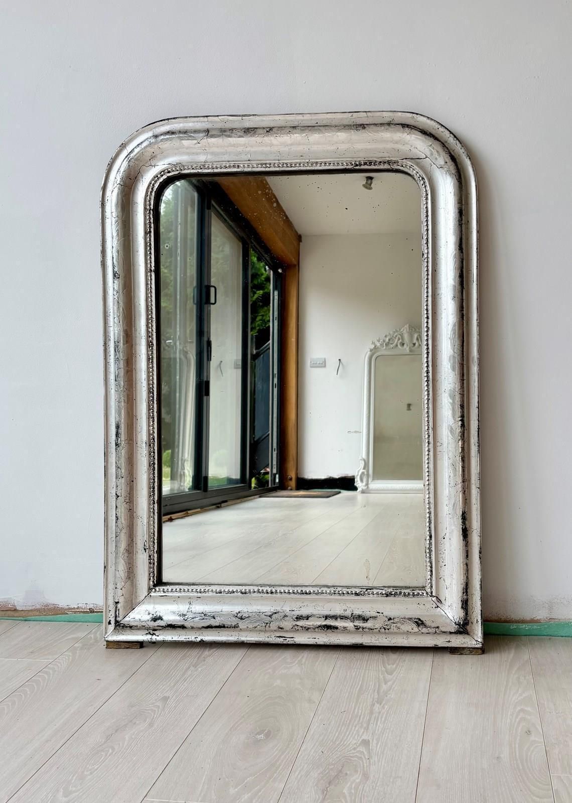 Silver Antique French Louis Philippe Mirror photo furniture