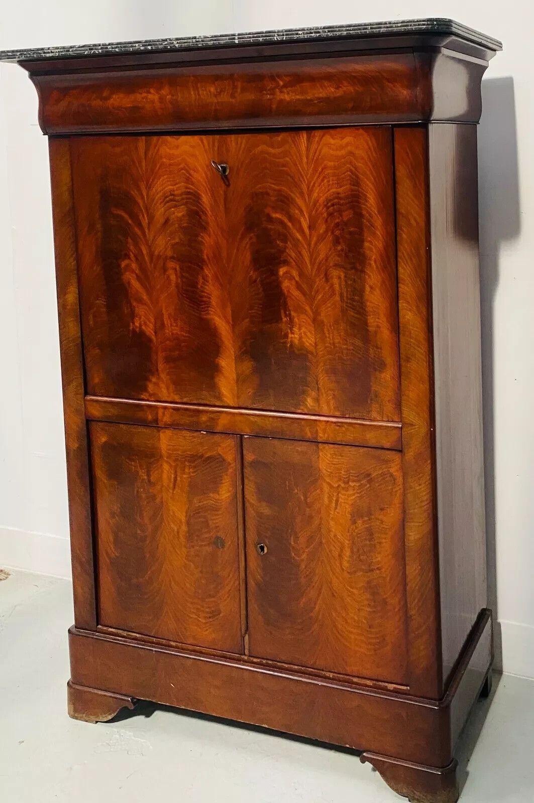 Louis Philippe Mahogany And Veneer Secretary 19th Century photo furniture