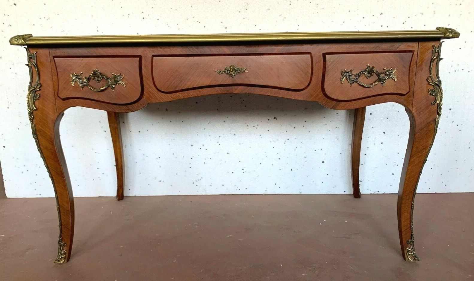 Louis XV Style Sideboard Desk Red Leather Top 20th Century