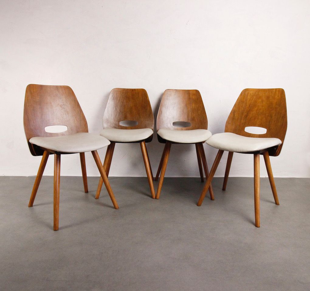 4x Vintage Chairs Tatra Pravenec "Gentleman"   1963
