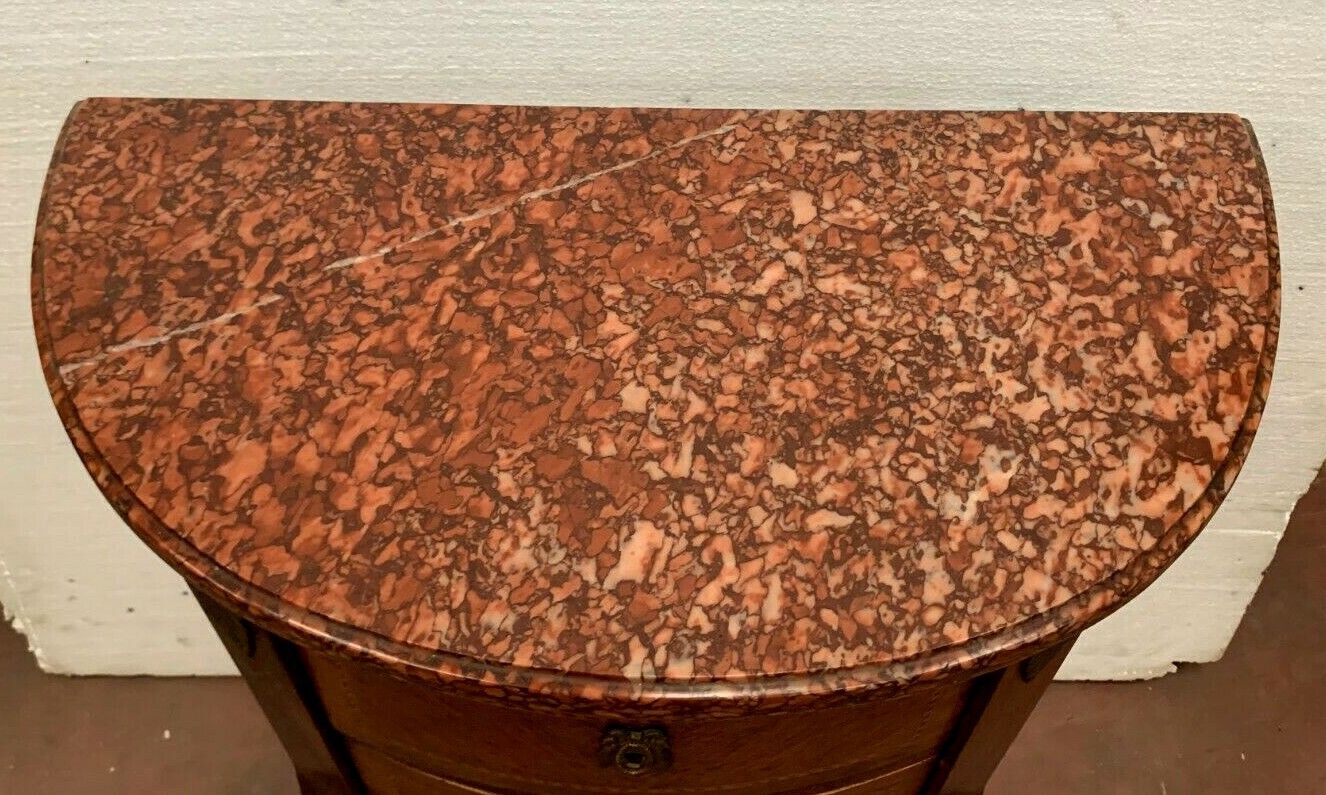 photo furniture Louis XV Style Half Moon Chest Of Drawers In Marquetry 20th Century