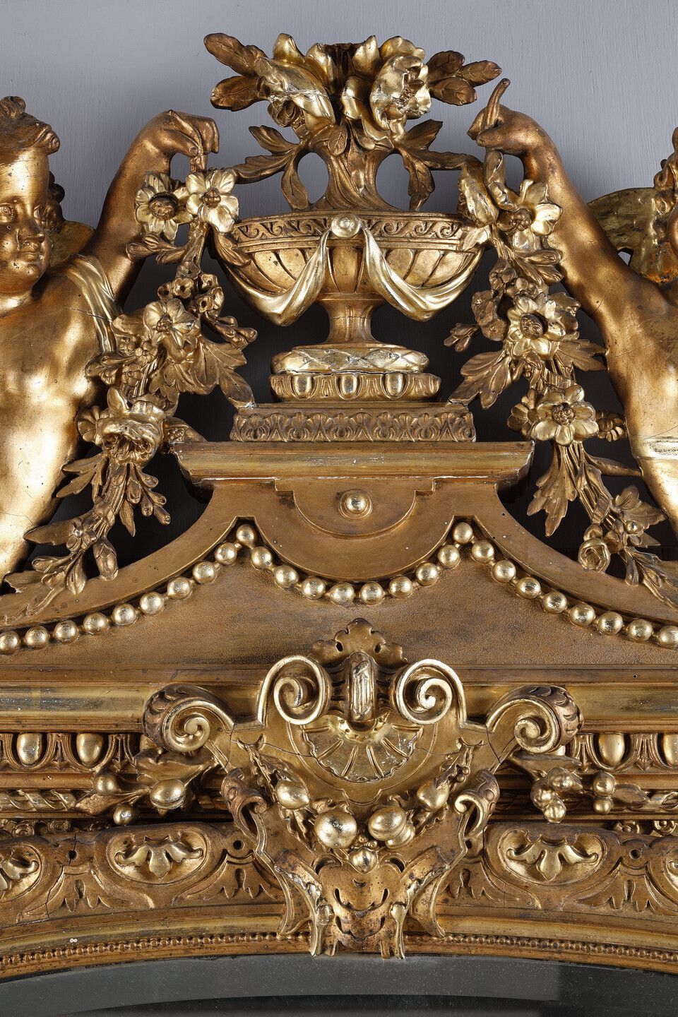 Monumental Louis XVI Style Mirror, Work From The Napoleon III Period photo vinterior