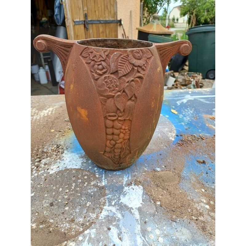 Pair Of Art Deco Cast Iron Vases From Charleville Mézières