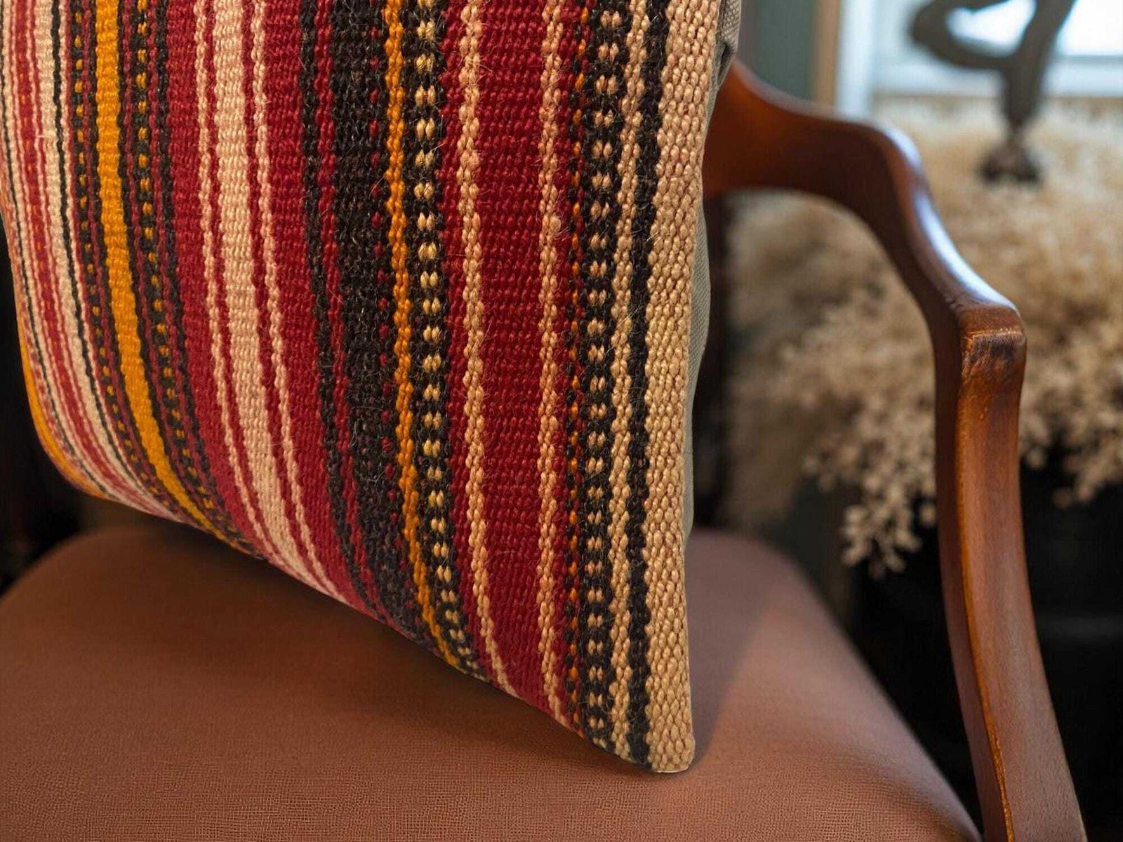 photo furniture Hand Made Kilim Faced Cushion 16 X 16 Inches, Anatolian Kilim Pillow, Handmade Cushion Cover, Turkish Decor, Home Decor Accent