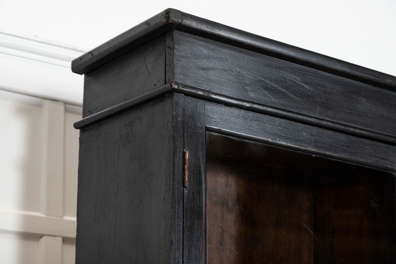 photo for sale 19thc English Oak Glazed Bookcase Cabinet