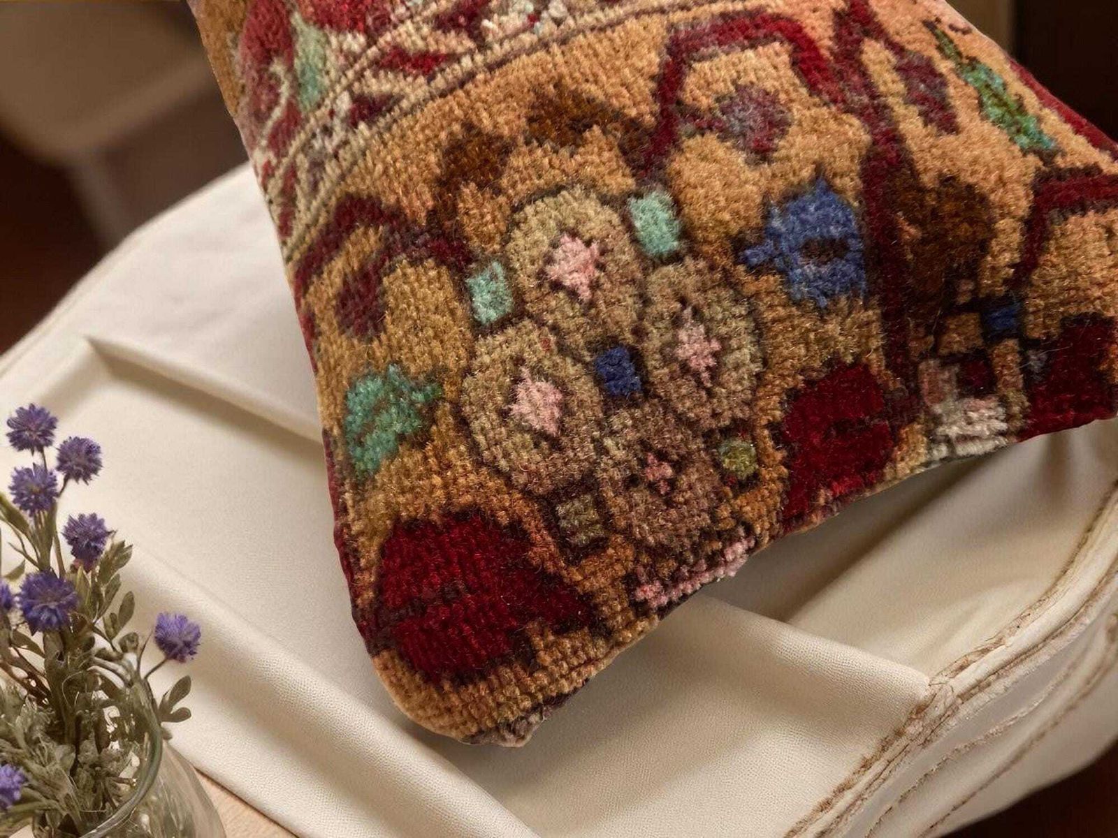 photo furniture Hand Made Kilim Faced Cushion 12 X 20 Inches, Anatolian Kilim Pillow, Handmade Cushion Cover, Turkish Decor, Home Decor Accent