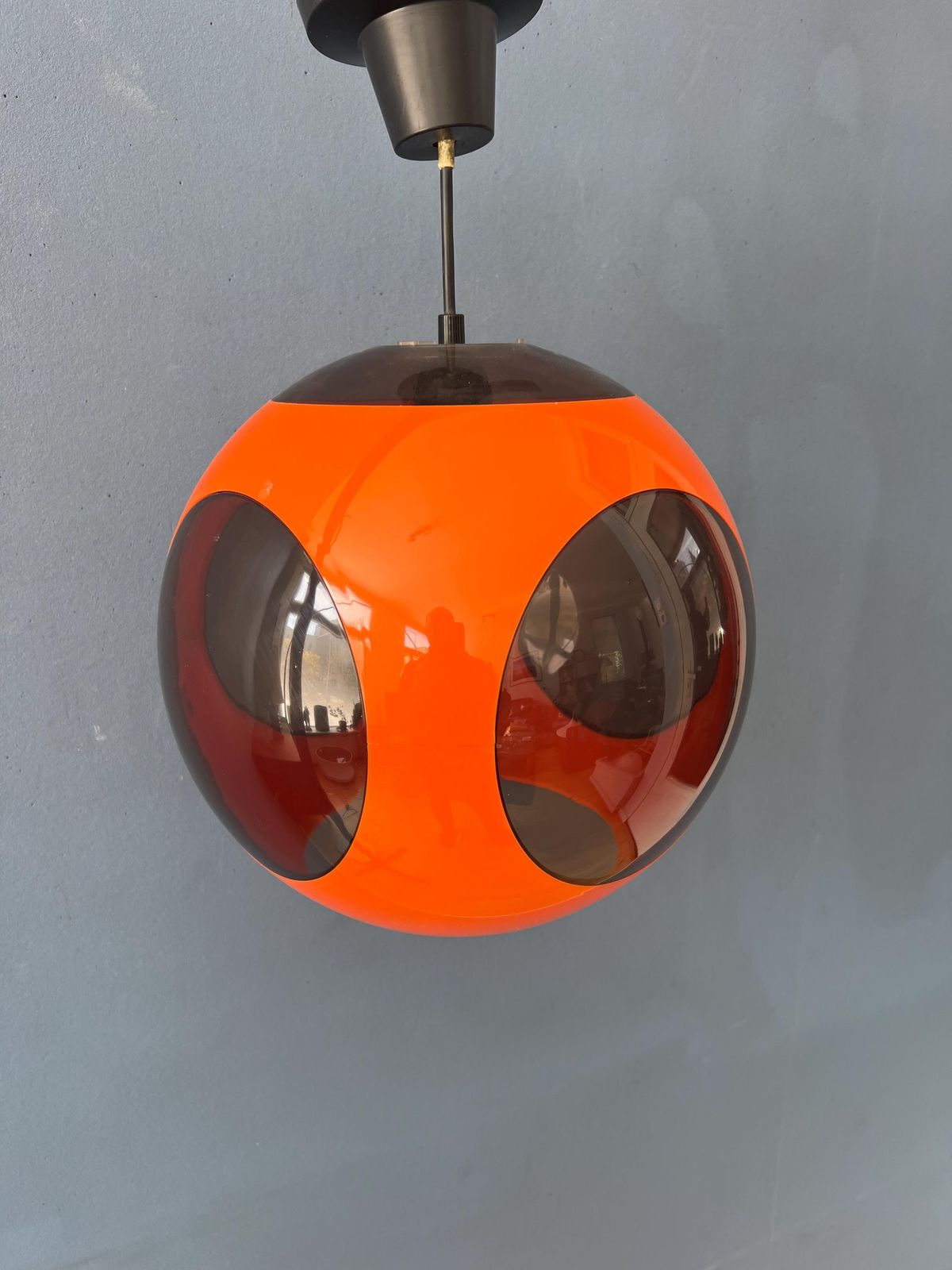 Vintage Oranje 'Bug Eye' Massive Space Age Hanglamp photo vintage