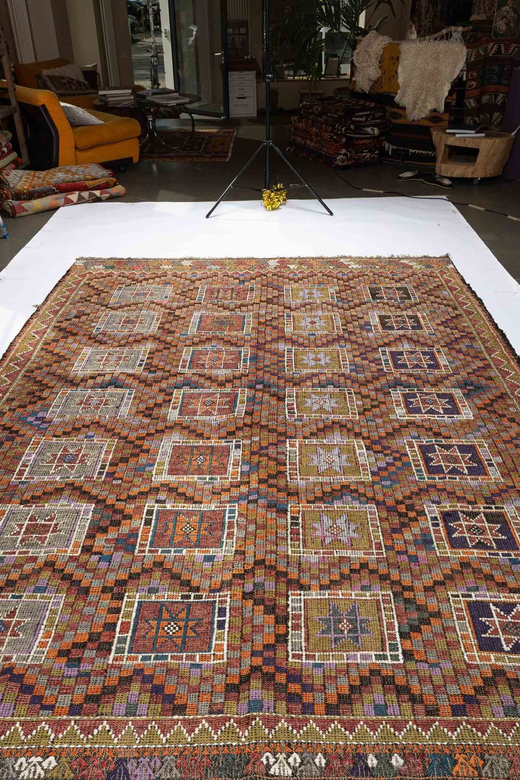 Usak Vintage Cicim Kilim 295x213cm photo for sale