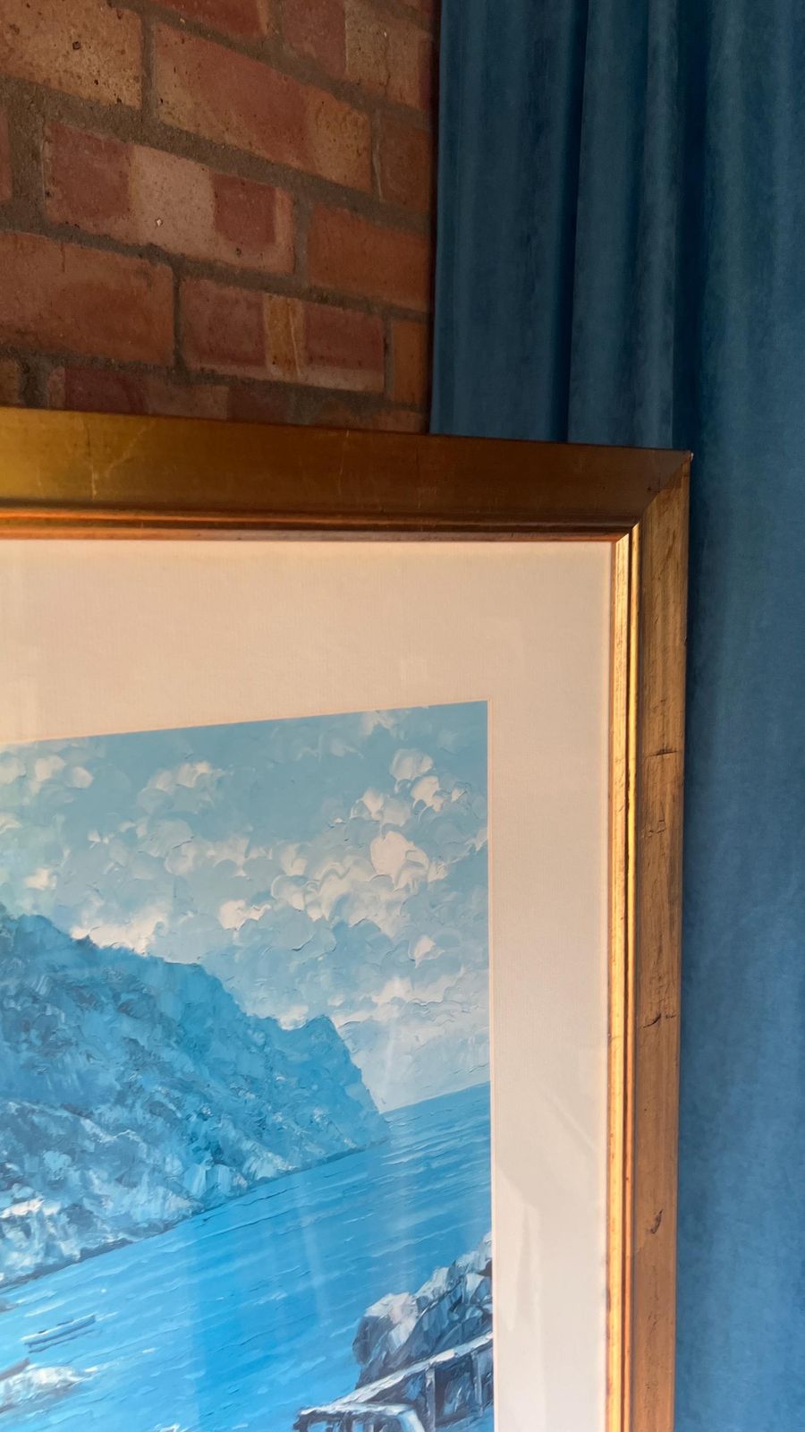 Large Framed Coastal Print “Capri Del Mar” By Howard Behrens – Serene Mediterranean Seascape, Glazed And Ready To Hang photo vinterior