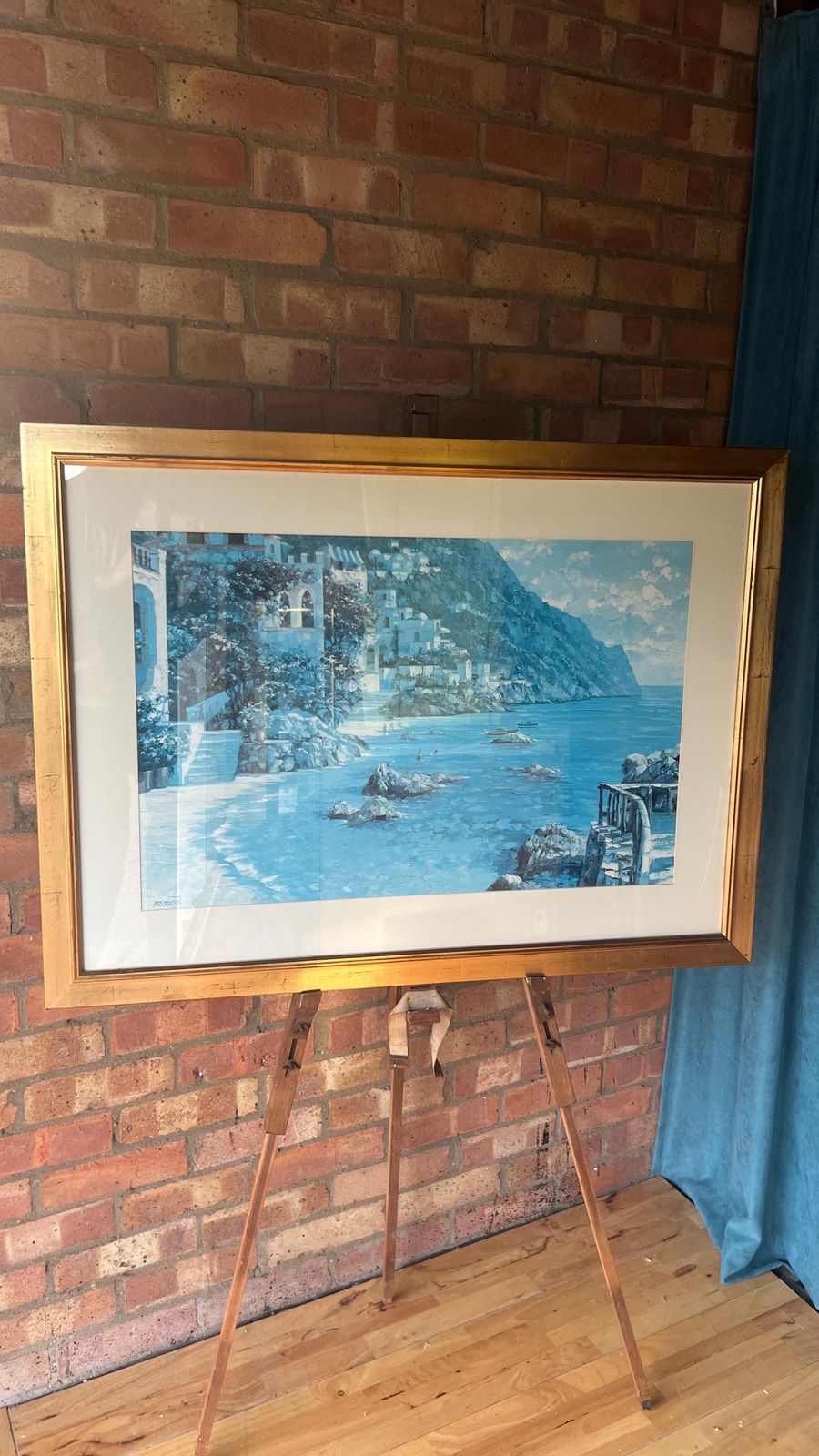 photo for sale Large Framed Coastal Print “Capri Del Mar” By Howard Behrens – Serene Mediterranean Seascape, Glazed And Ready To Hang