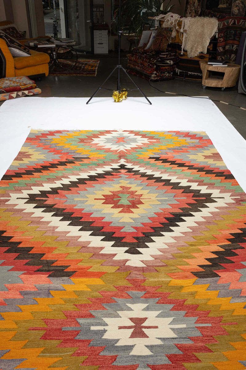 Acipayam Vintage Kilim 254x183cm photo for sale