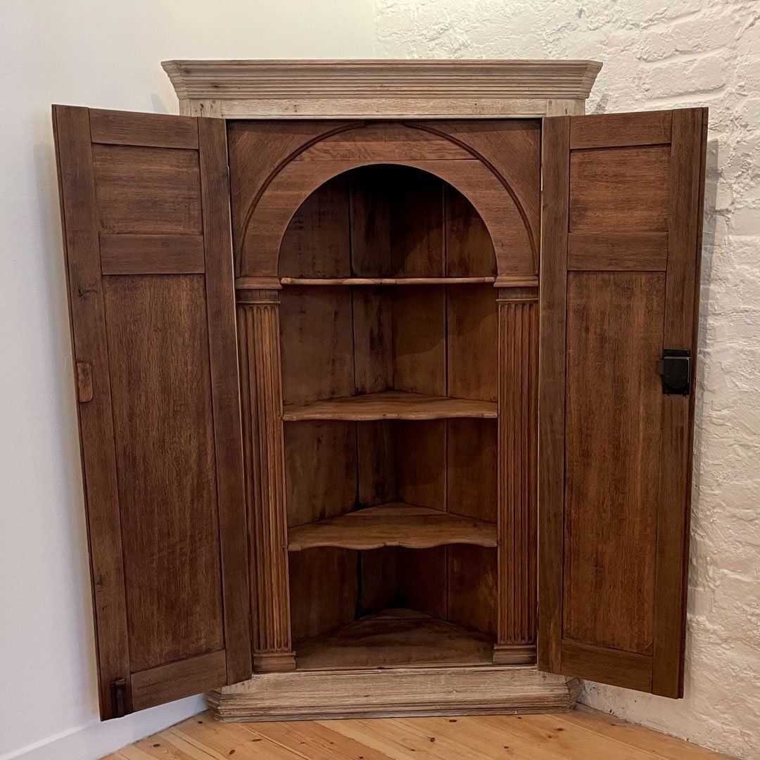 George III Oak Corner Cabinet With Bleached Exterior photo furniture