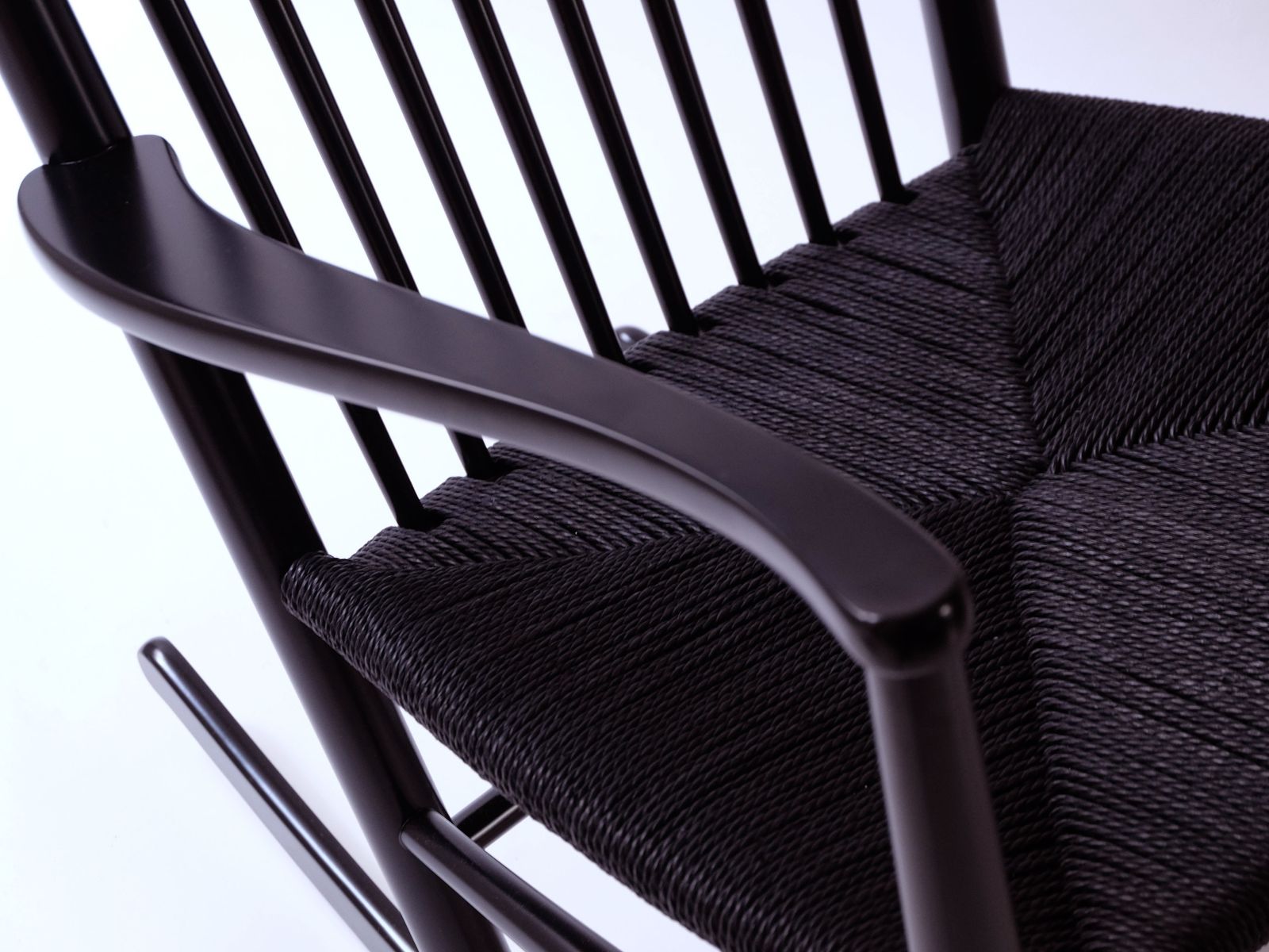 Mid Century Modern Hans Wegner "J16" Rocking Chair, Stamped 1966, Fully Restored photo vinterior