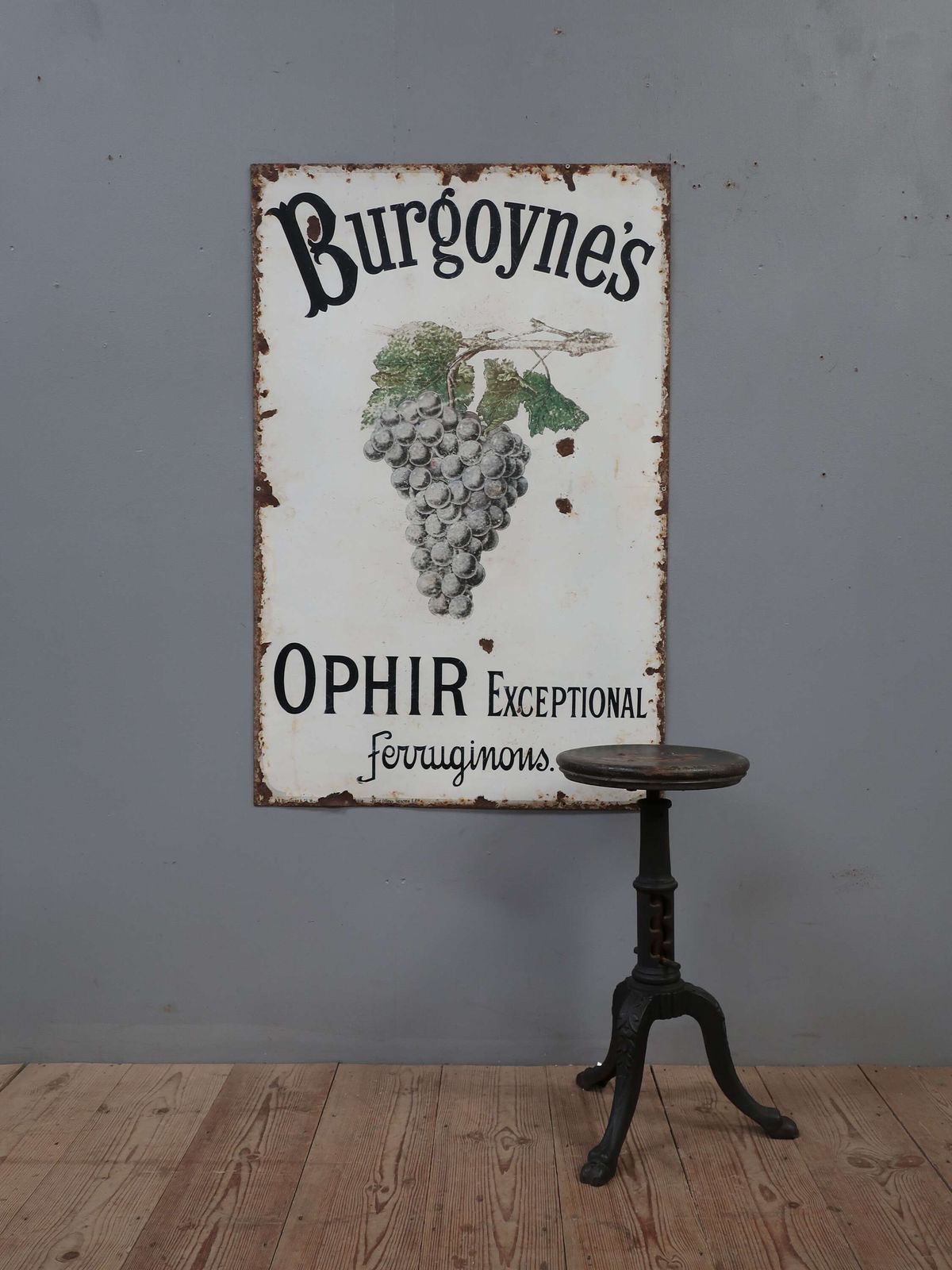 Burgoynes Wine Enamel Sign photo furniture