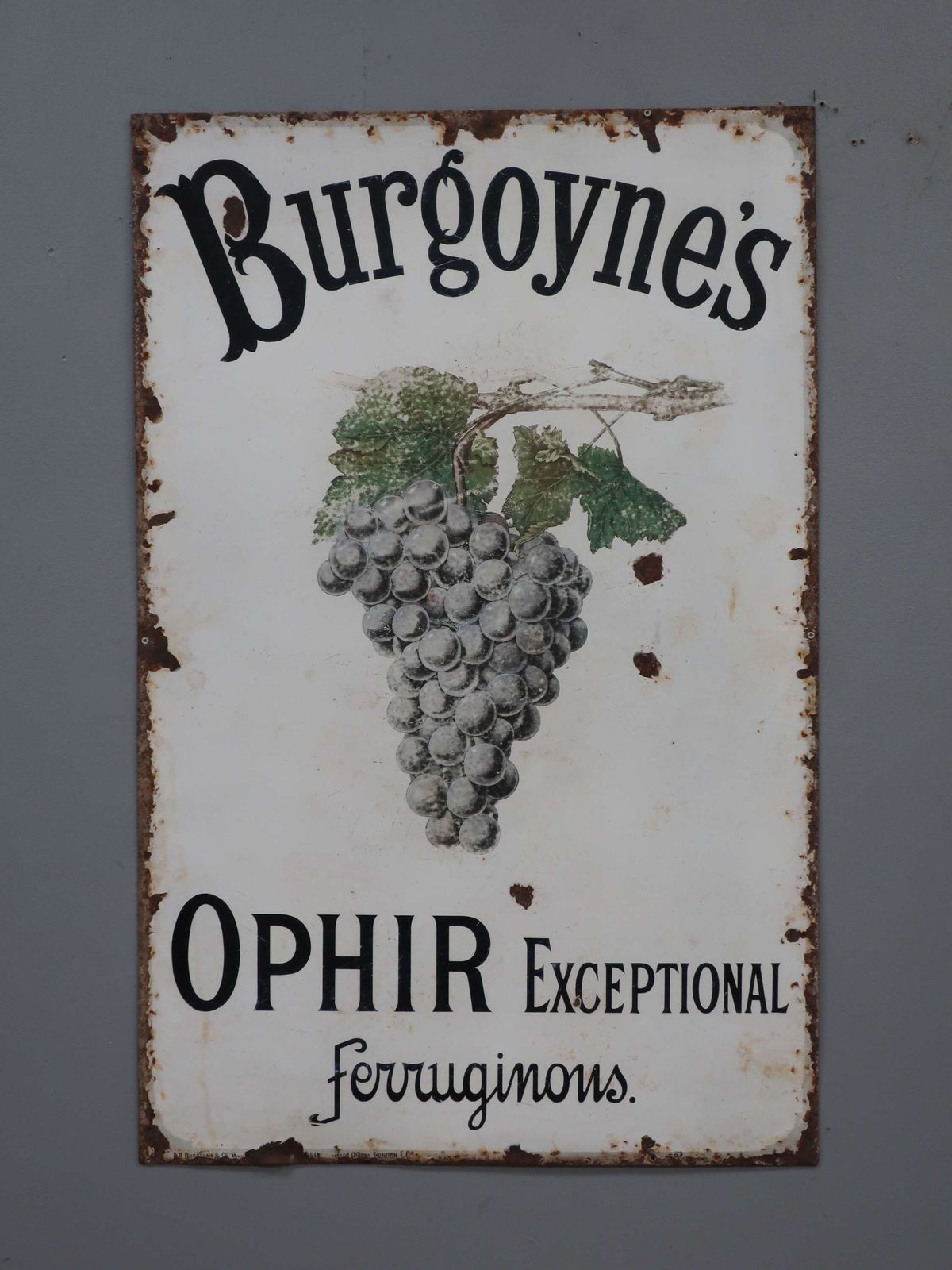 Burgoynes Wine Enamel Sign photo vinterior