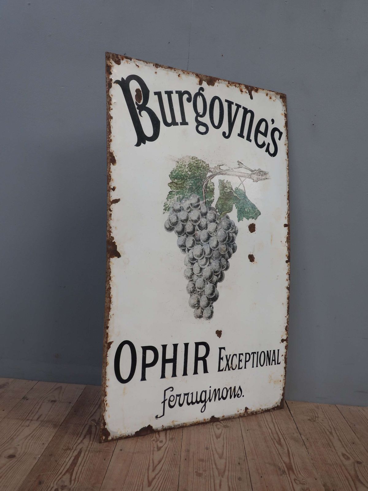 photo for sale Burgoynes Wine Enamel Sign
