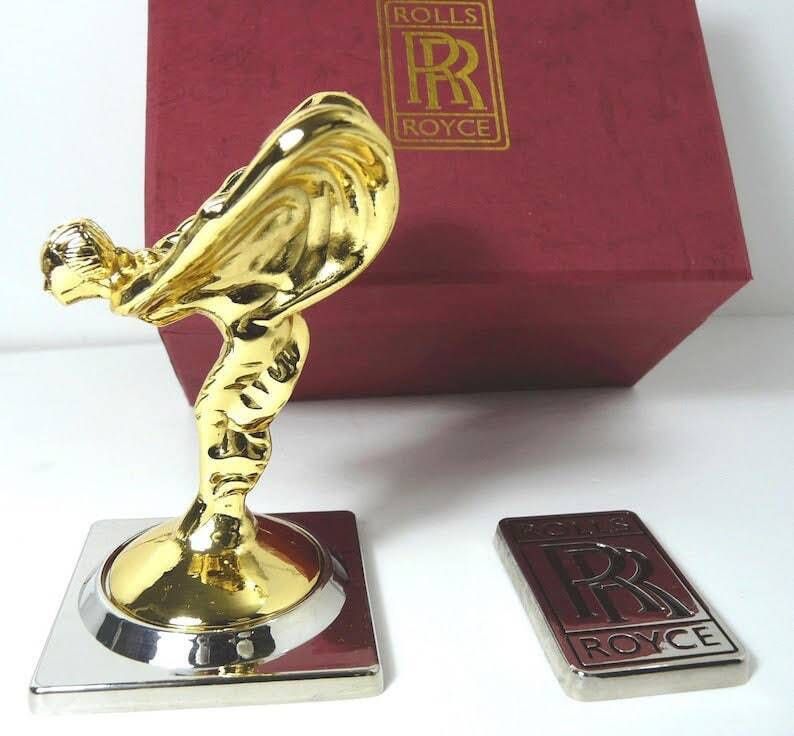 Rare Gold Plated Rolls Royce Motors Spirit Of Ecstasy Classic Car Display Ornament Mascot Emblem Statue Gift Boxed The Flying Lady Silver Lady Emily photo buy