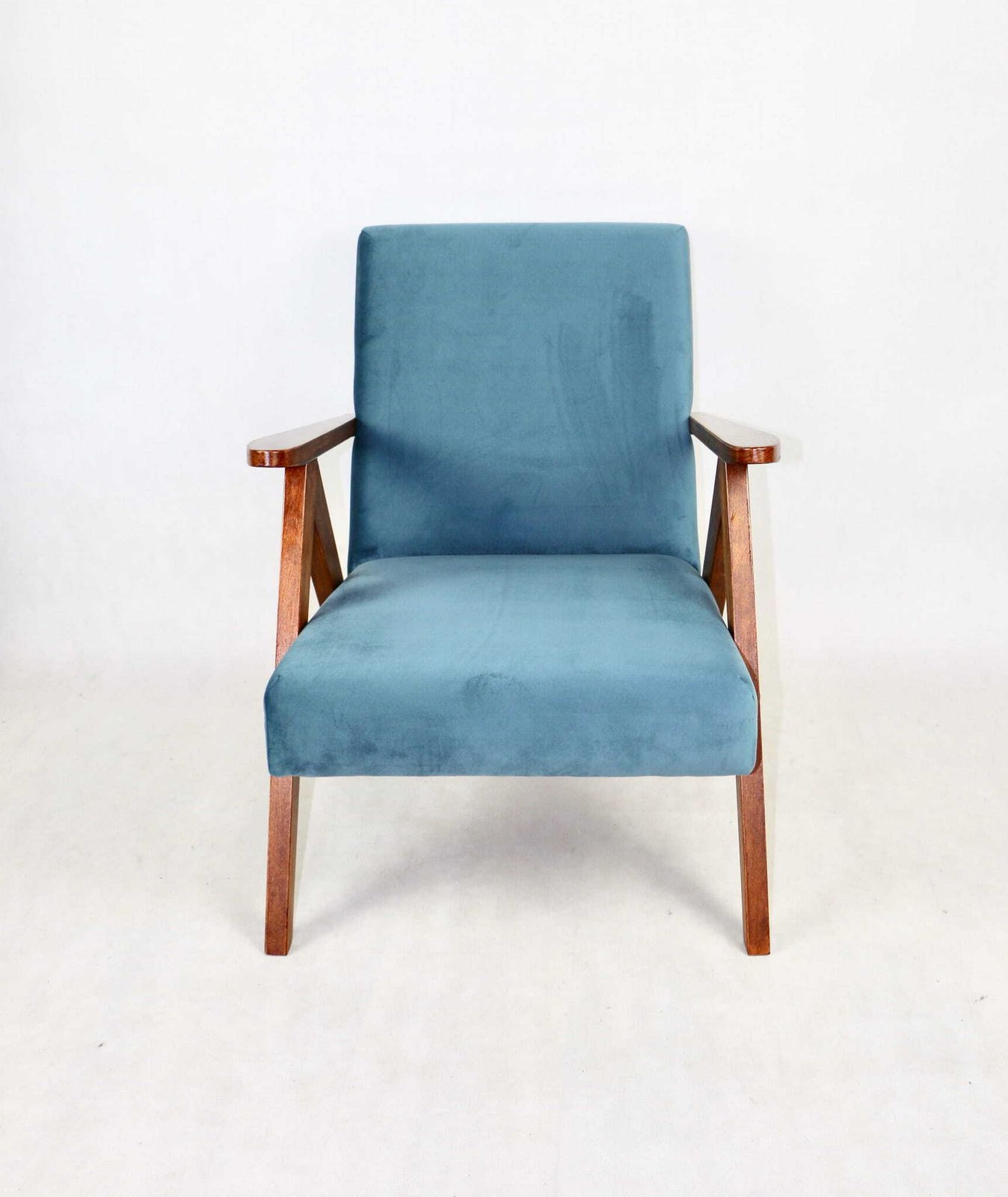 Armchair B 310 Var Sea Blue Velvet photo for sale