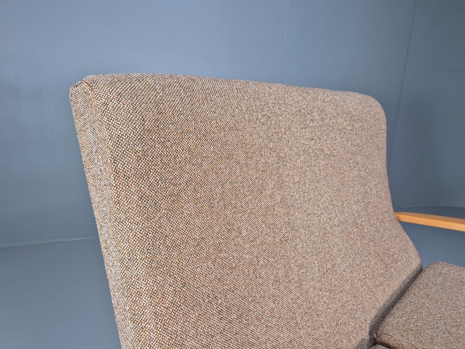 photo furniture Vintage 2 Seater Sofa Beige Fabric Beech Frame Danish Design Eb9490 M2ss