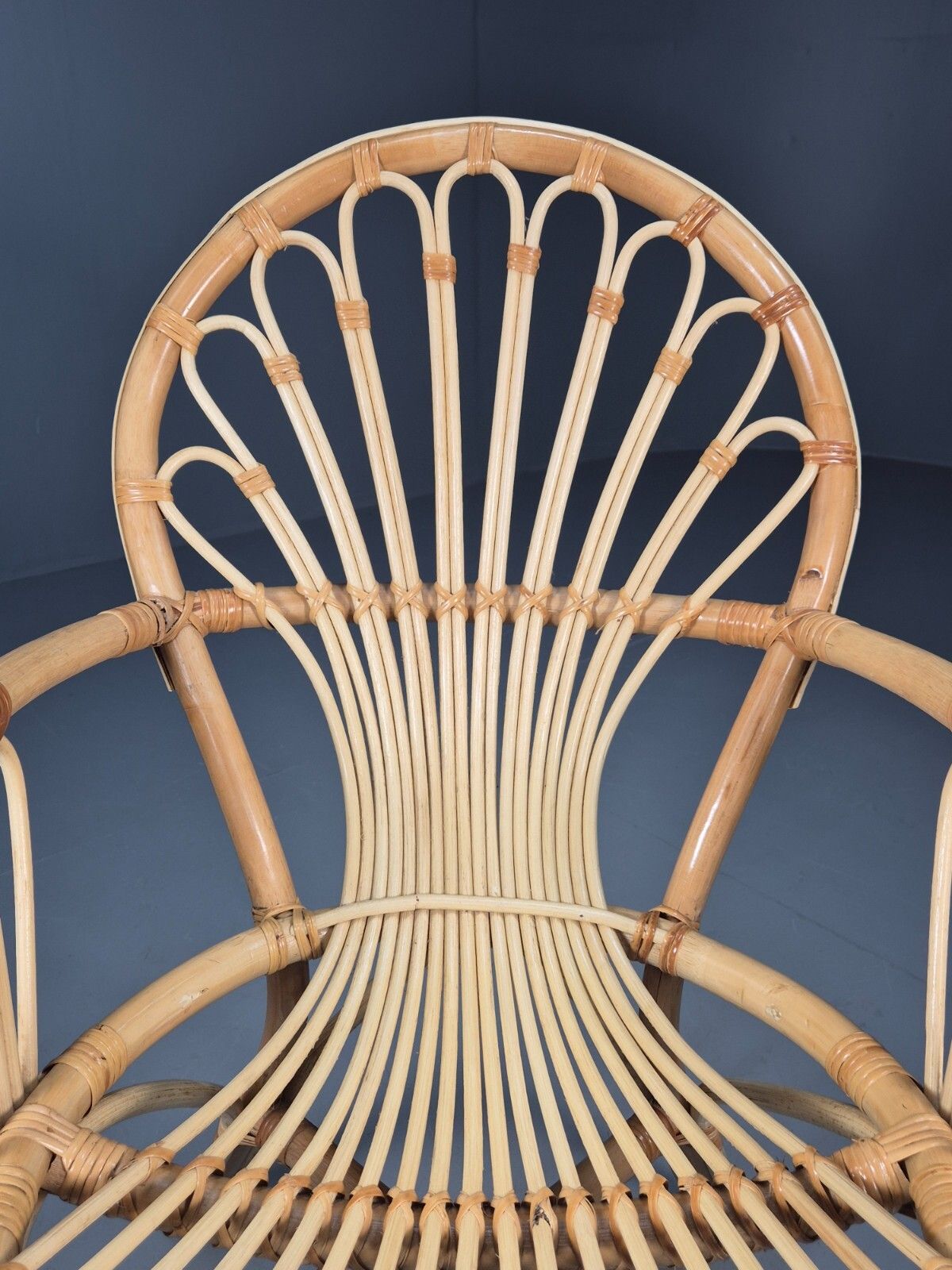 Furniture Vintage Cane Armchair 1970s Retro Eb9687 Vber photo
