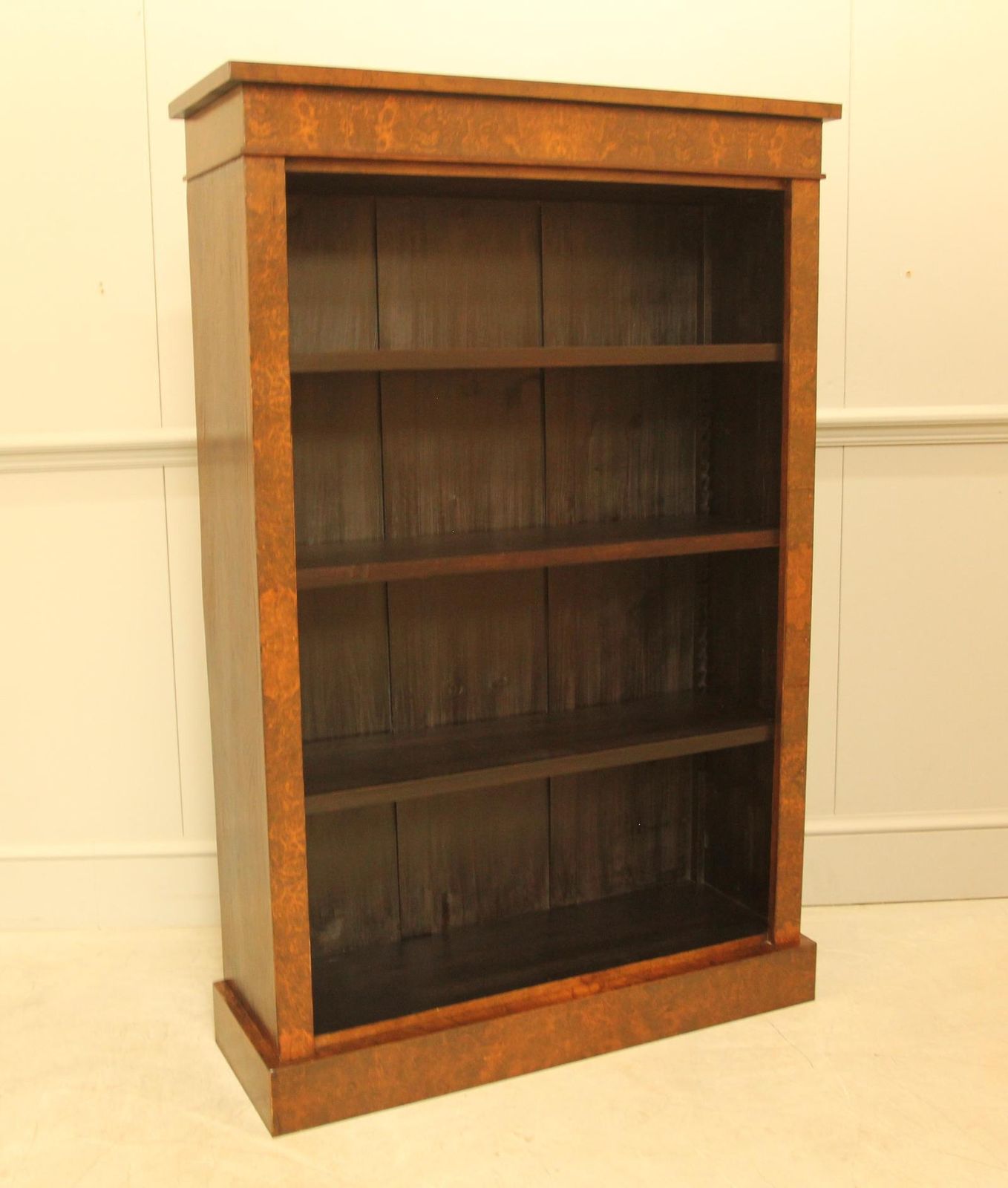 Victorian Faux Burr Walnut Open Bookcase photo Furniture
