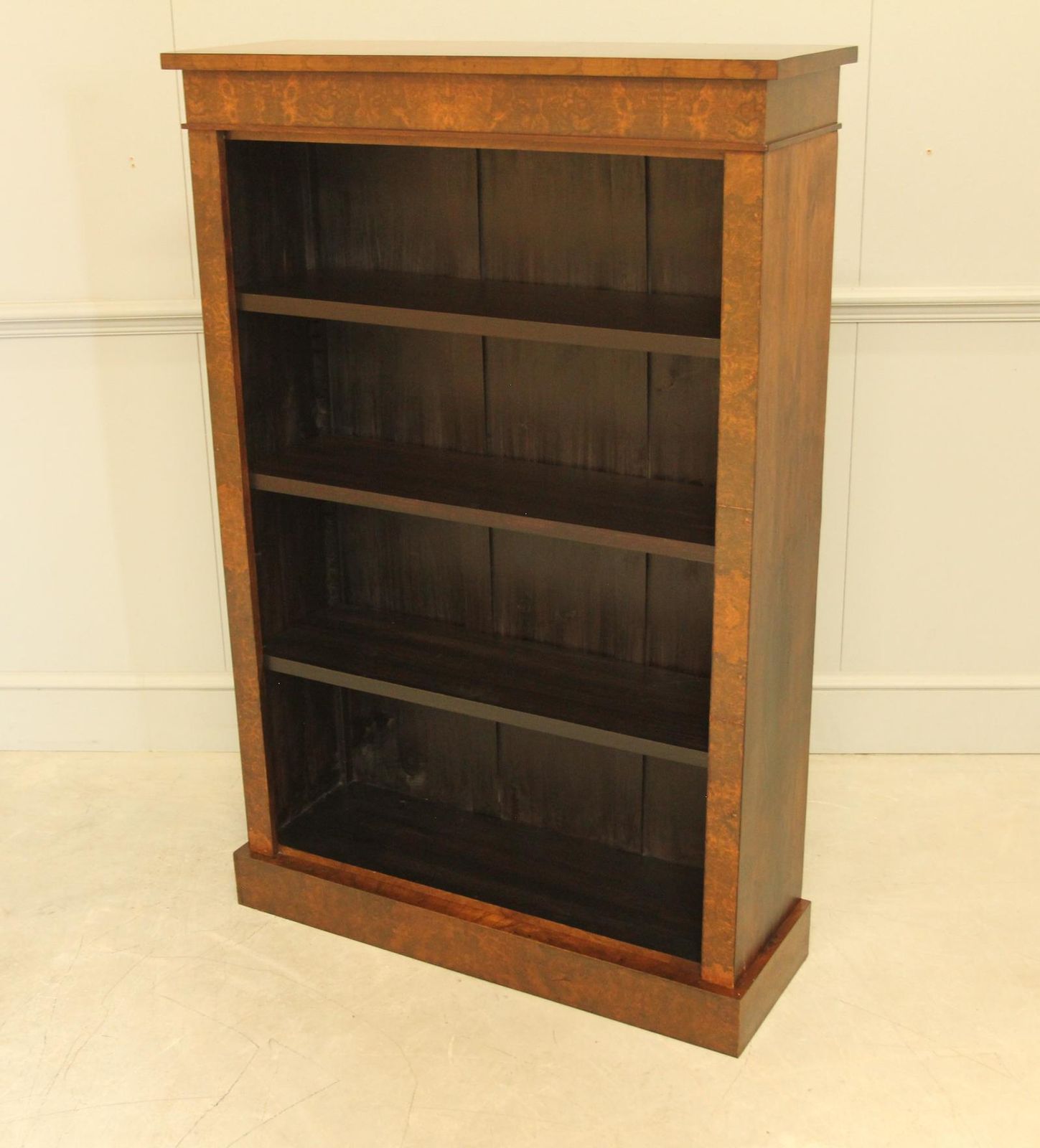 Victorian Faux Burr Walnut Open Bookcase photo vinterior