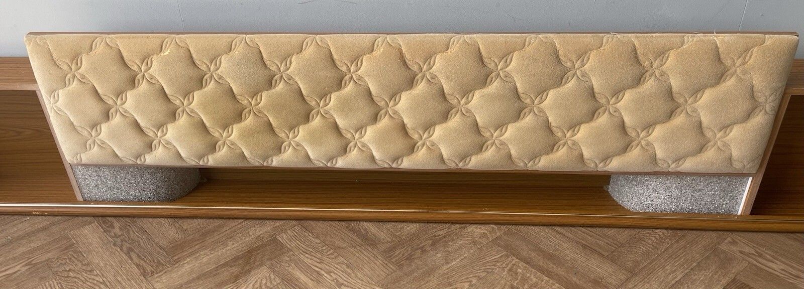 Vintage Retro Padded Headboard With Lights For A King Size Bed photo for sale