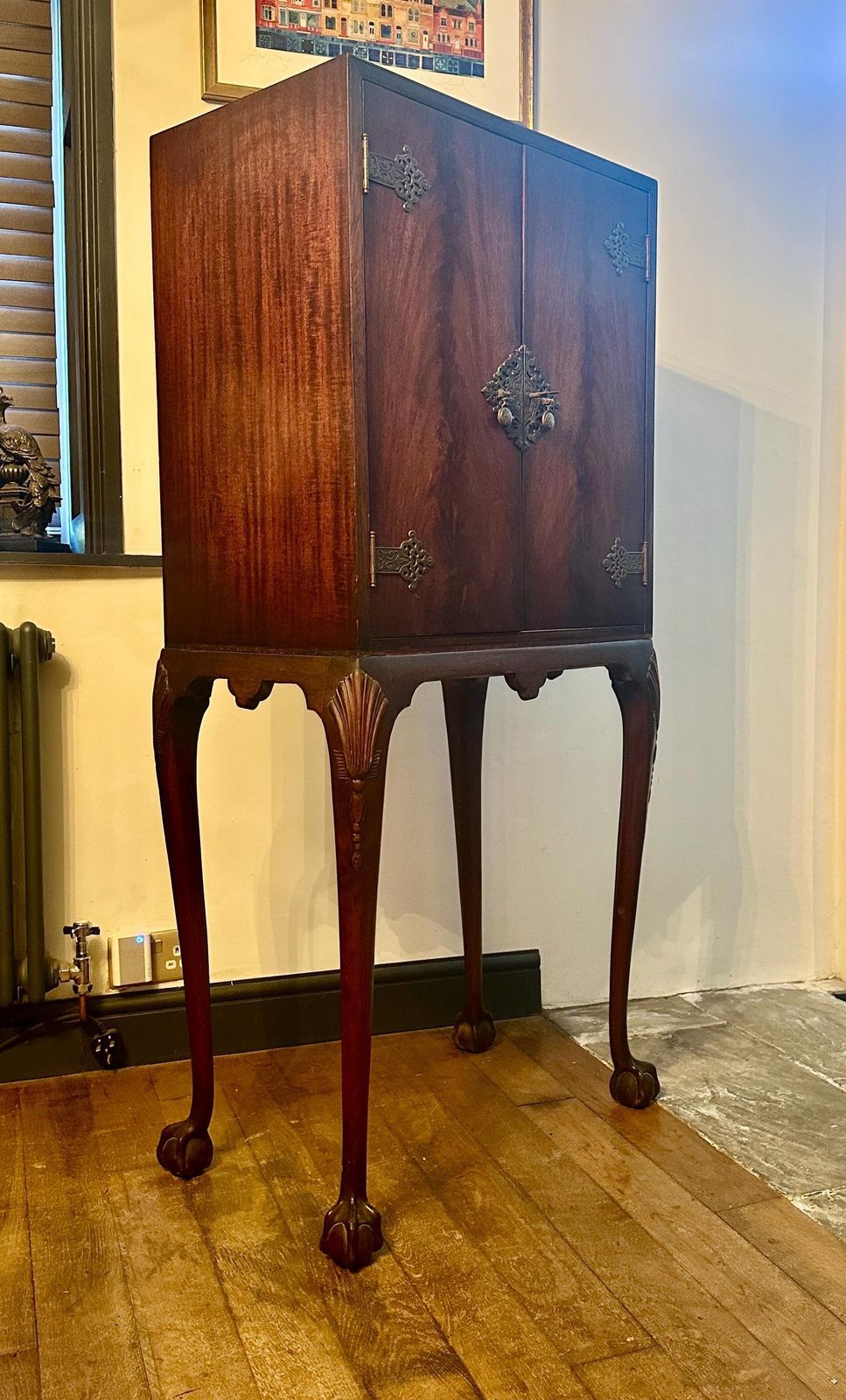 New Stock Beautiful Drinks Cabinet On Ball And Claw Feet Available For Commission Or Restoration   Ideal For Small Space photo buy