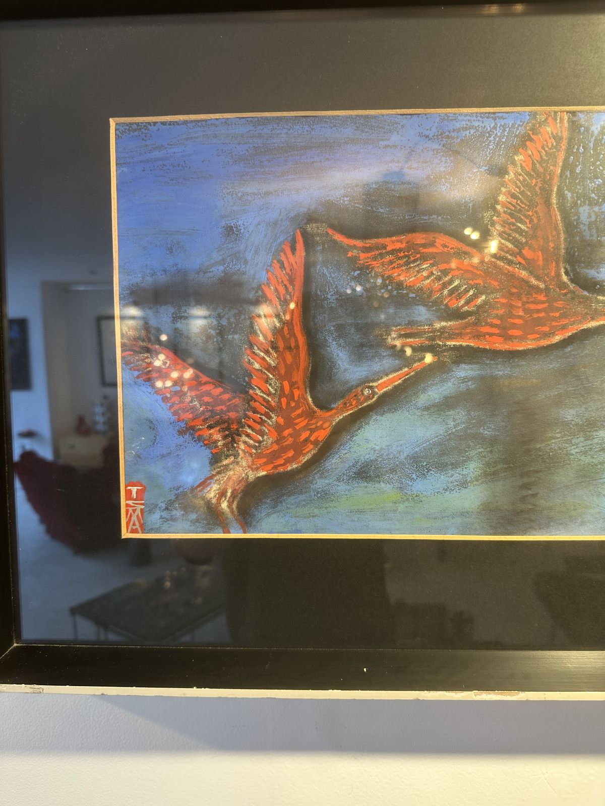 Original Japanese Drawing & Watercolour By T.S Ellarti 1961 photo vinterior