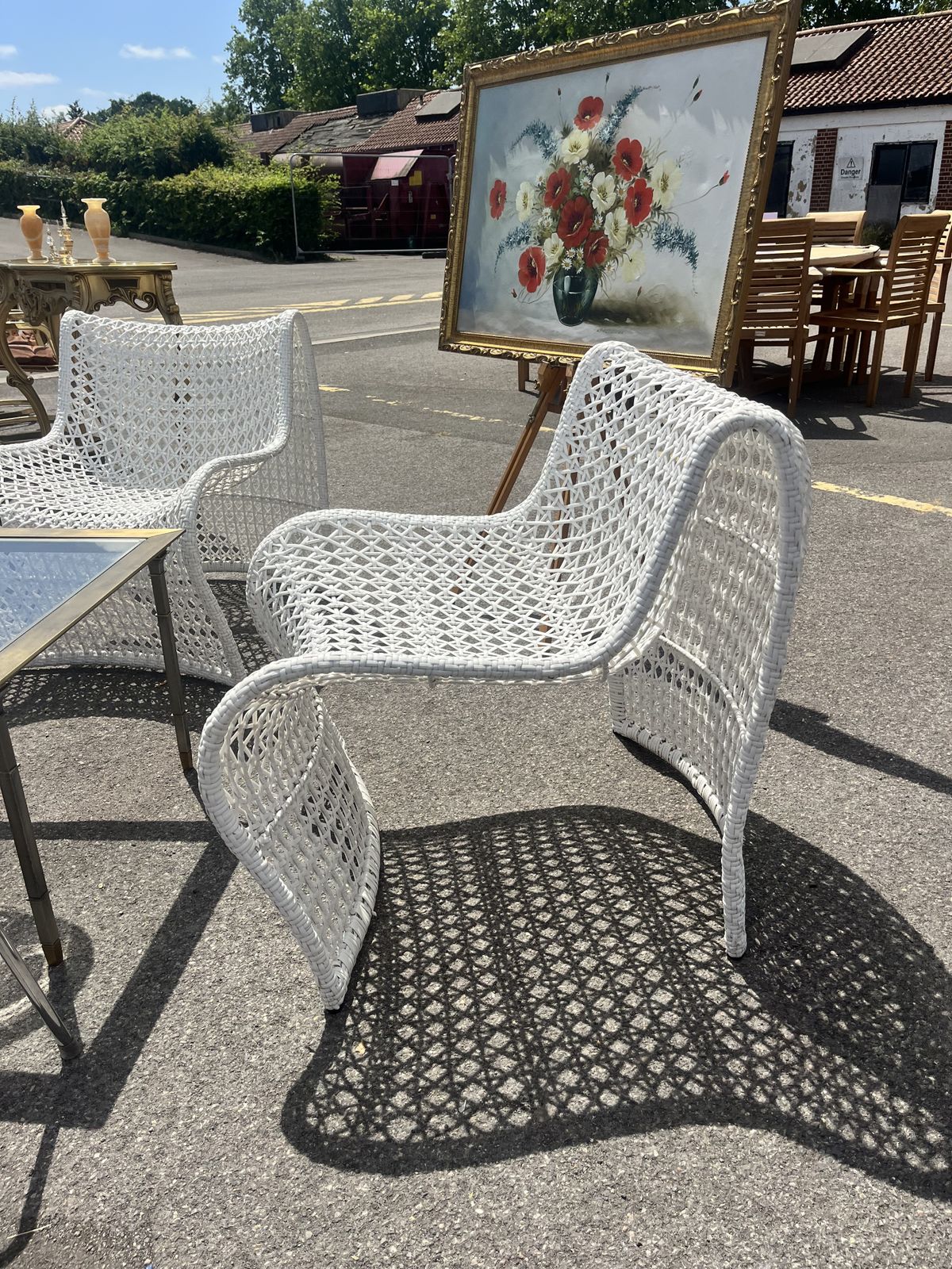 Pair Of Stunning Lola Open Weave Chairs photo for sale