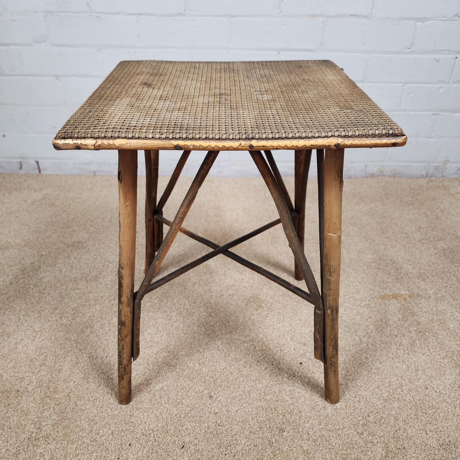 Small Early 20th Century Bamboo And Rattan Plant Stand photo Home Decor