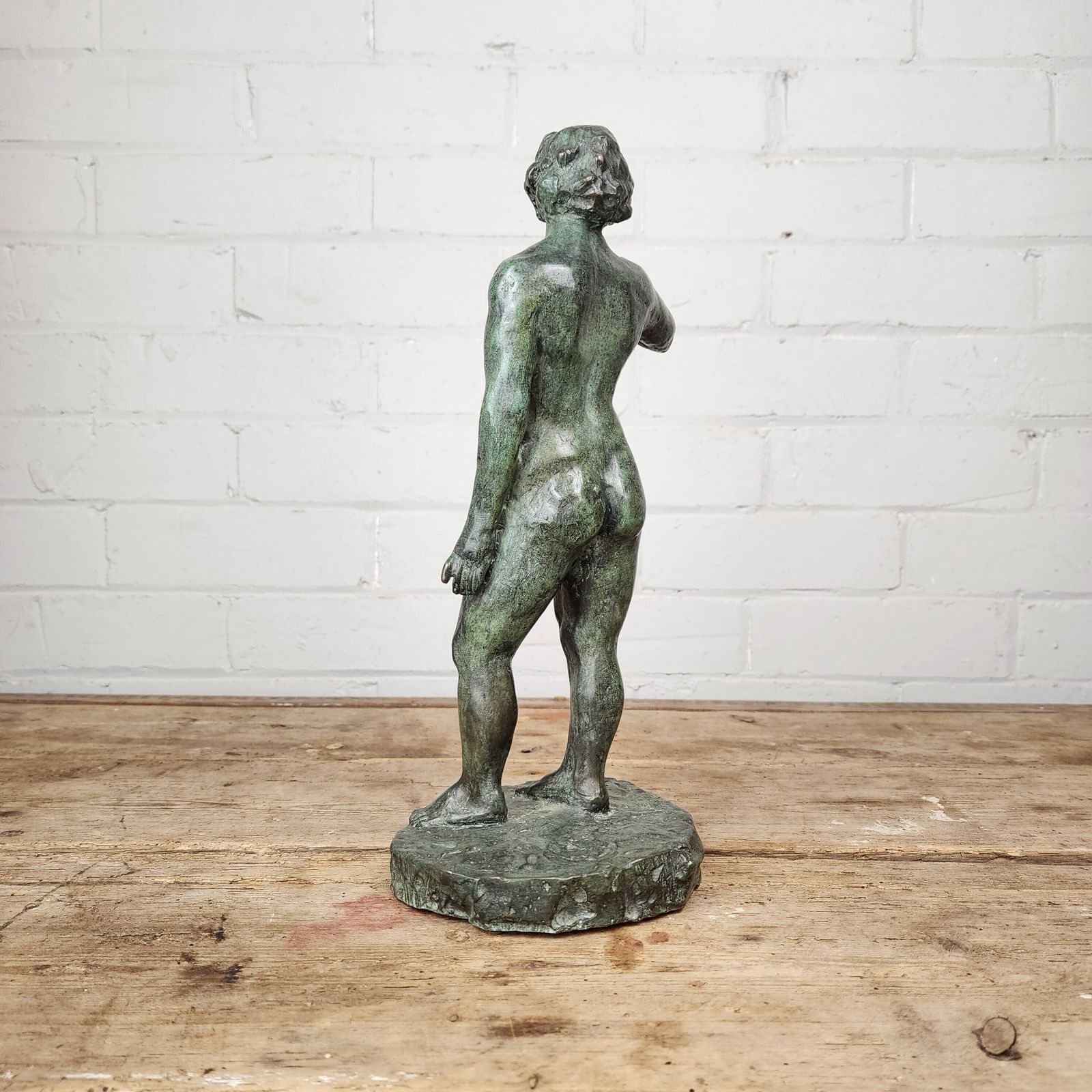 Yvonne Clergerie B.1942   Verdigris Bronze Female Study photo for sale