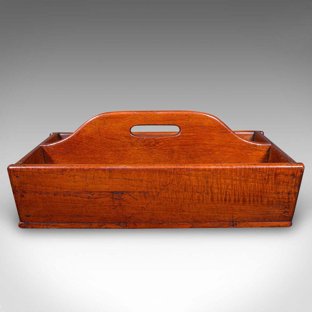 Antique Footman's Carry Tray, English, Fruitwood, Butler's Work Box, Victorian photo furniture
