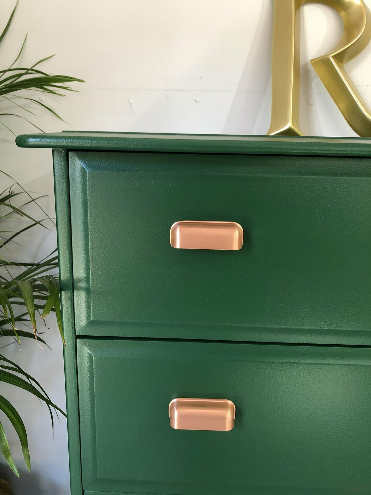 Stag Minstrel Furniture Tallboy Chest Of Drawers Painted Green photo Furniture