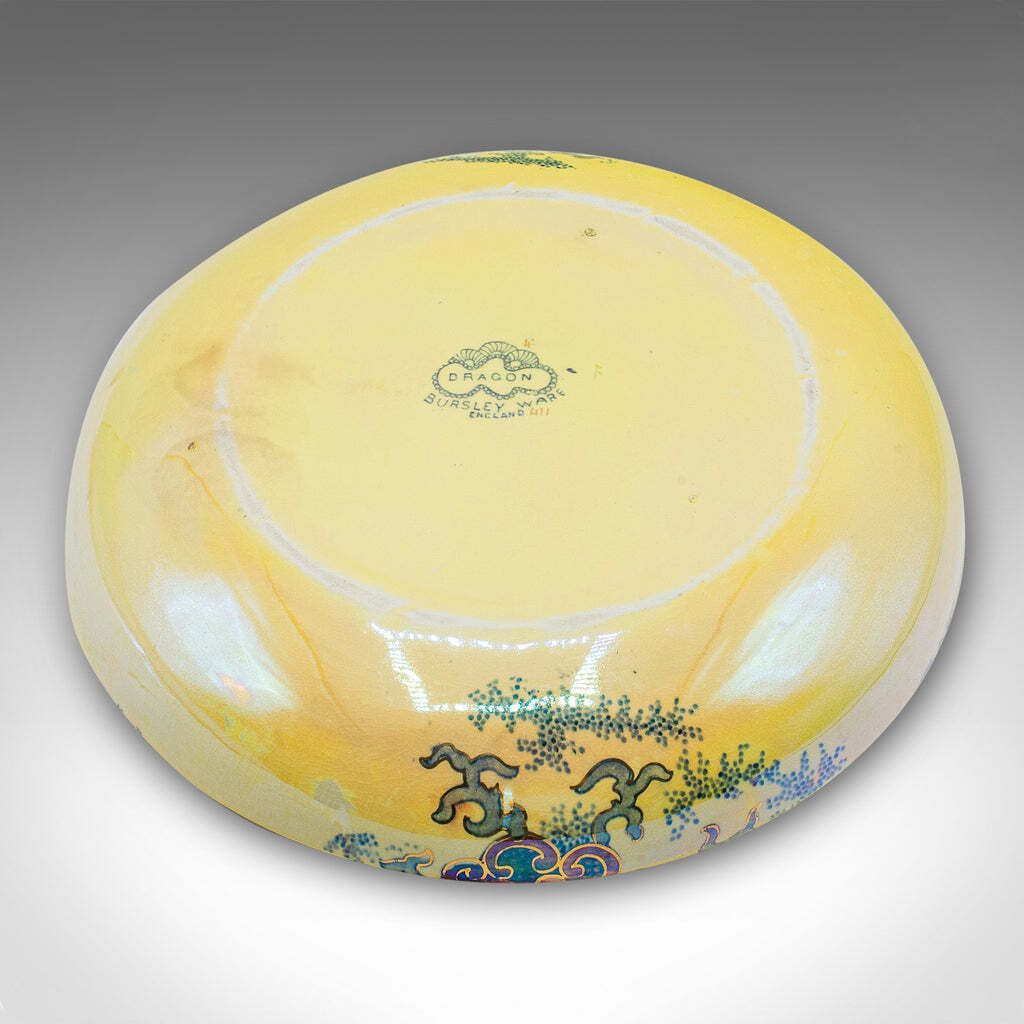 Antique Serving Bowl, English, Ceramic, Fruit Dish, Oriental Taste, Circa 1920 photo Home Decor