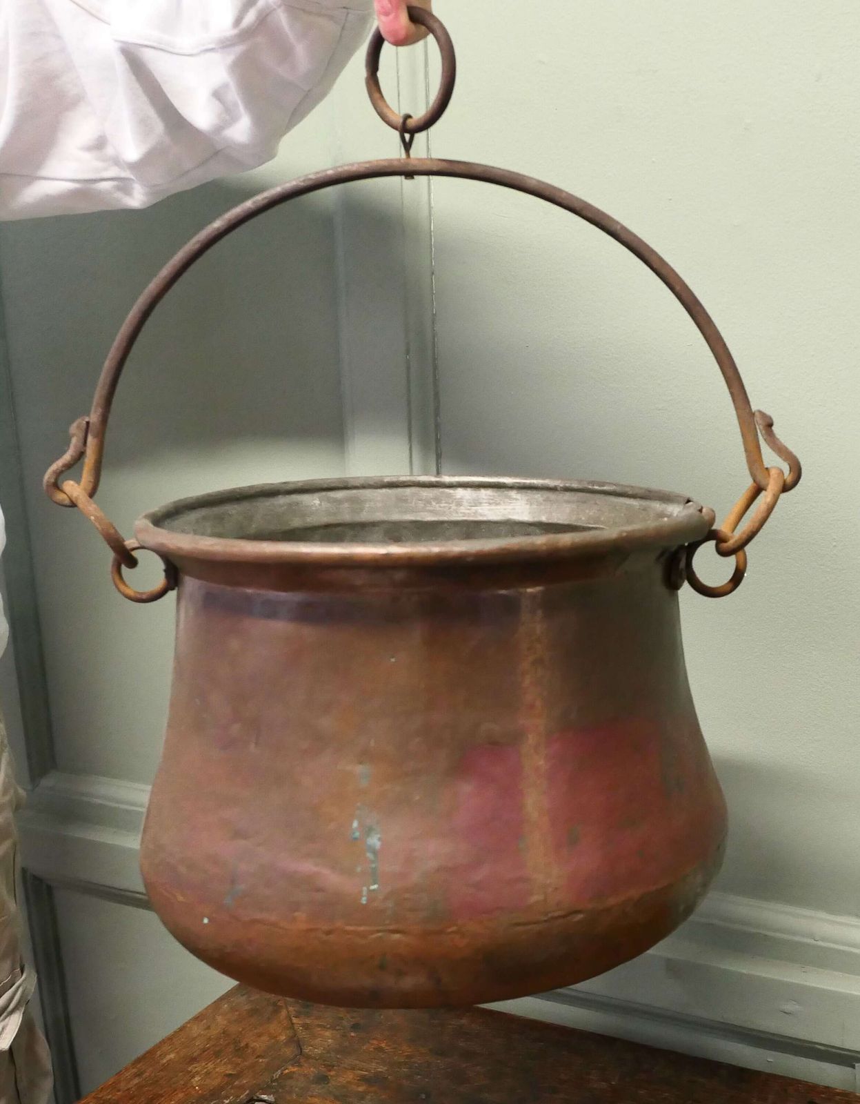 19th Century Copper Cauldron Cooking Pot photo 594.0