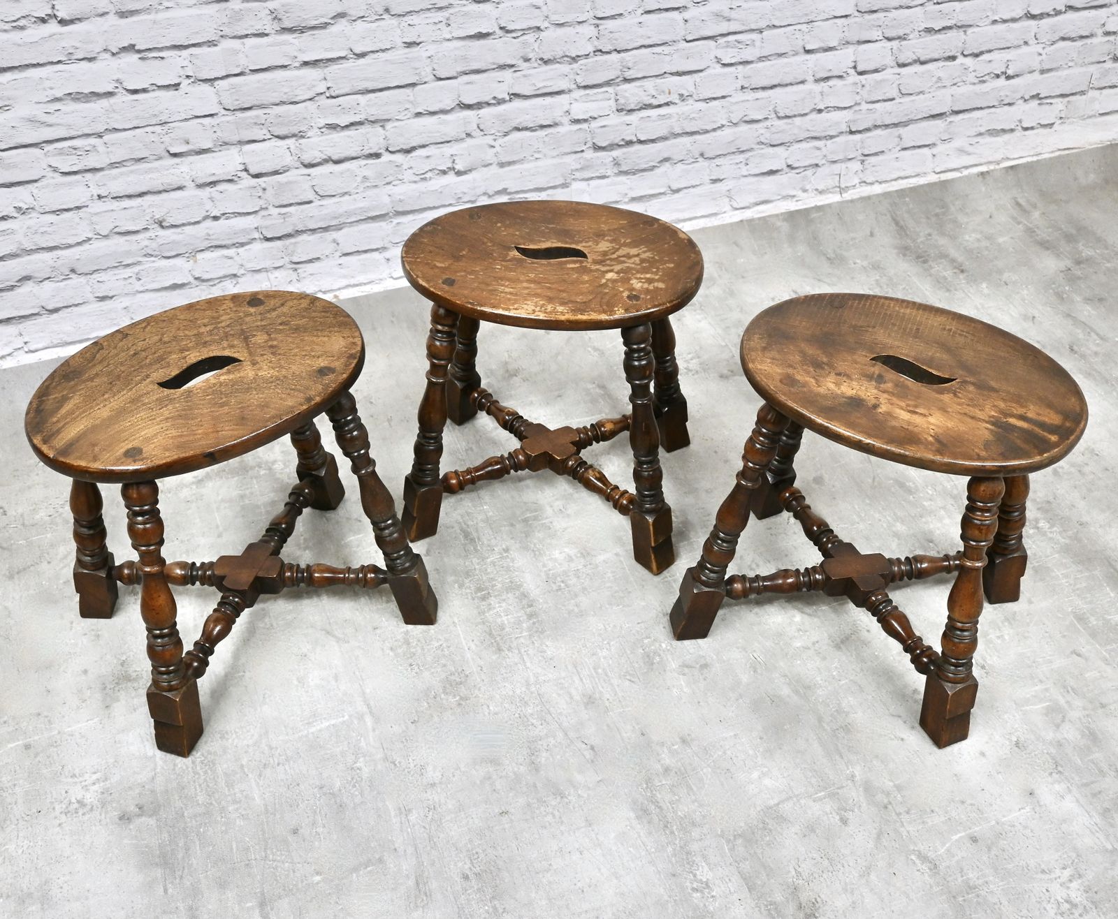 Vintage Oak Joint Stools photo for sale