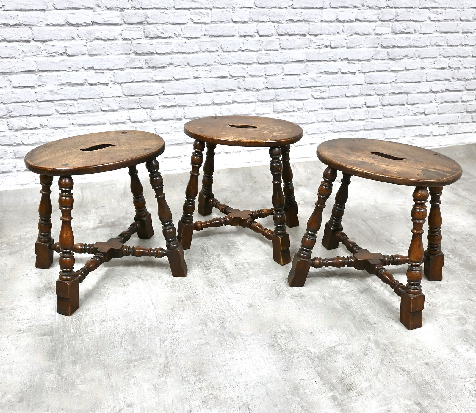 Vintage Oak Joint Stools