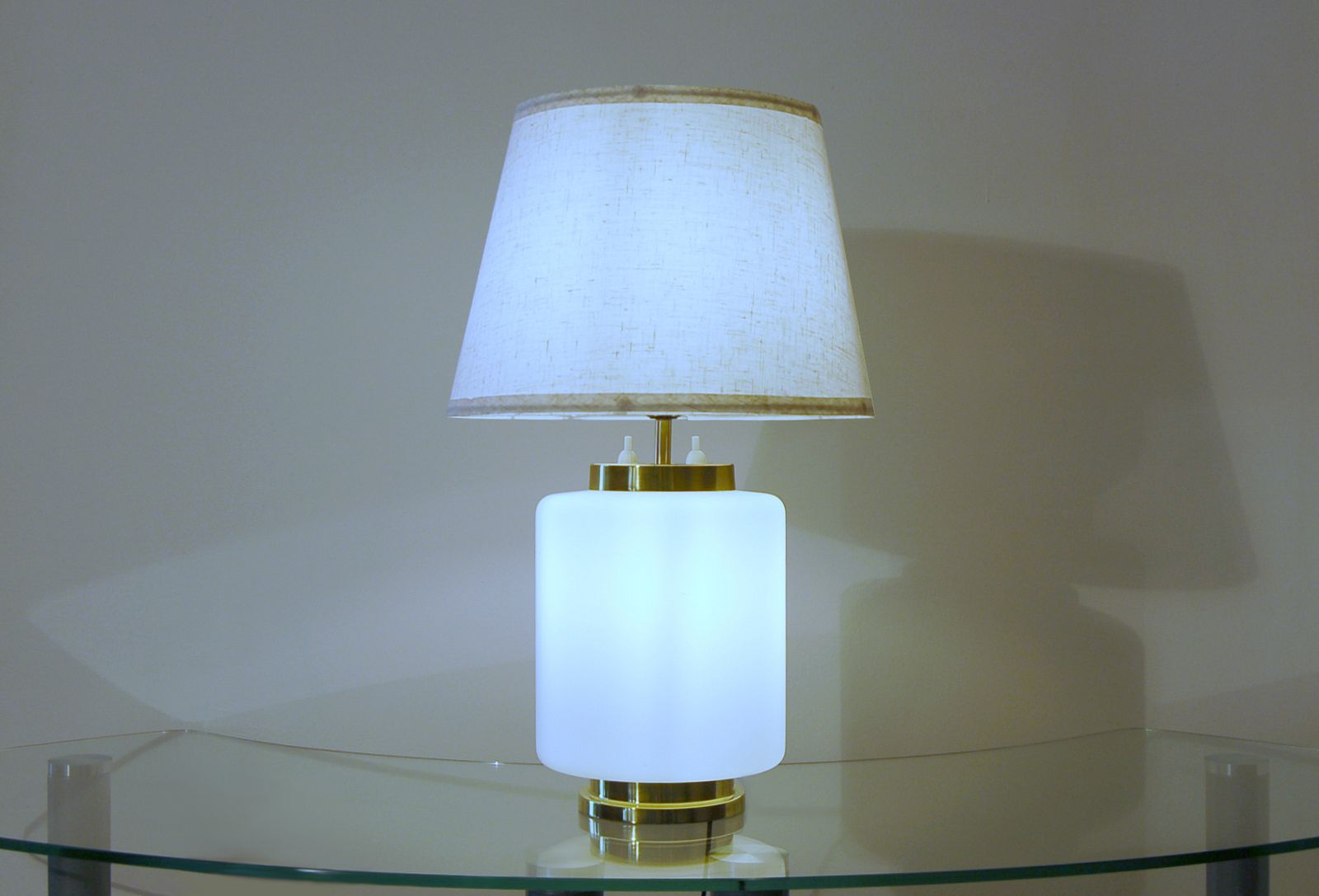Stilnovo Table Lamp   Opal Glass / Brass   Italy '60 photo furniture