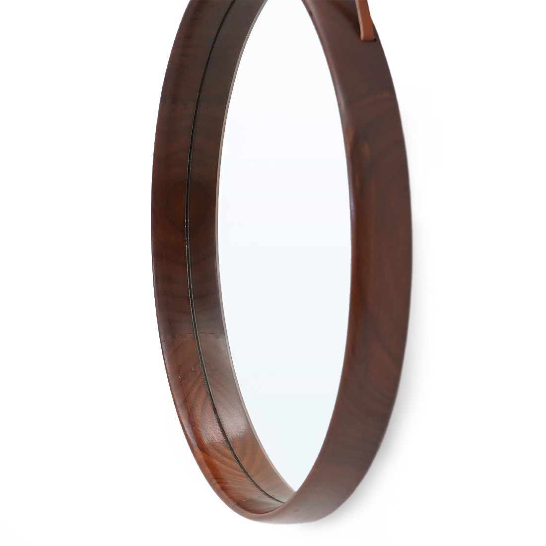 Home Decor Teak Wall Mirror By Uno And Osten Kristiansson For Luxus, 1960s photo