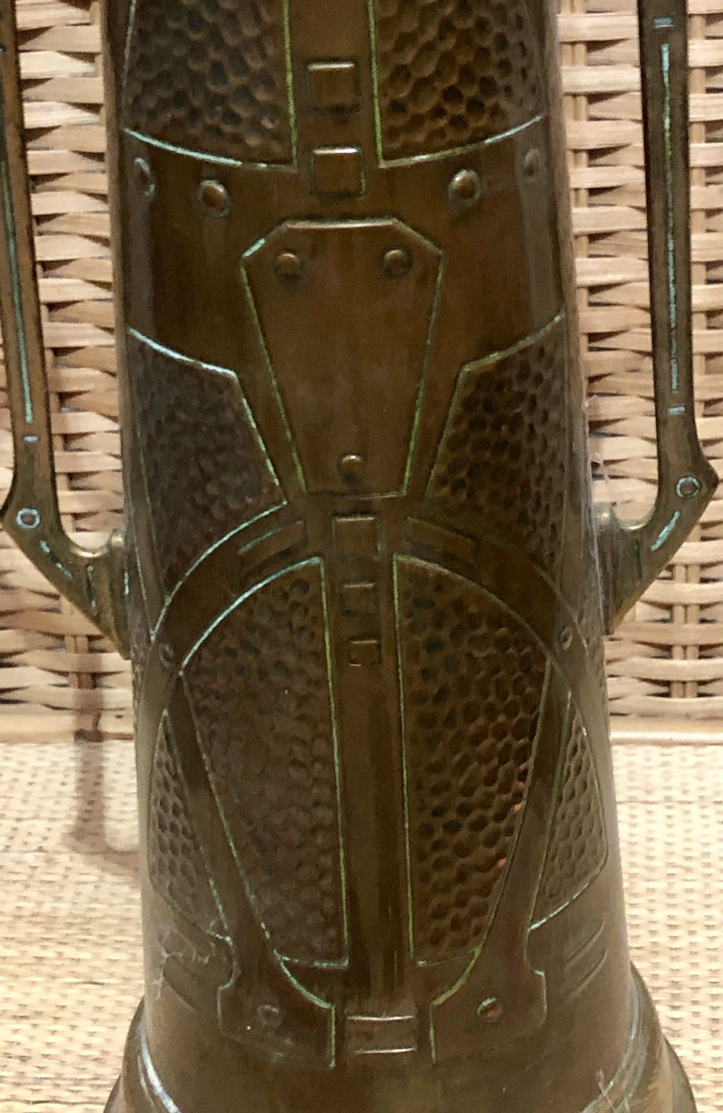 Handsome Art Nouveau Copper Vase Made In Germany photo vintage