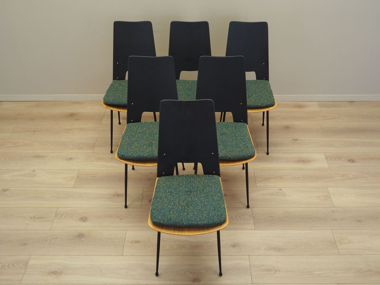 Set Of Six Chairs, Italian Design, 1950s, Designer: Carlo Ratti, Manufacturer: Legni Curva photo Furniture