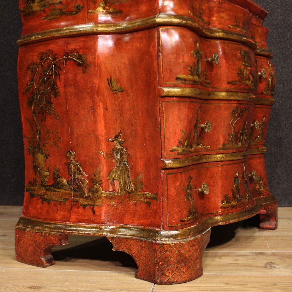 Venetian Lacquered And Gilded Chinoiserie Trumeau From 20th Century photo vinterior