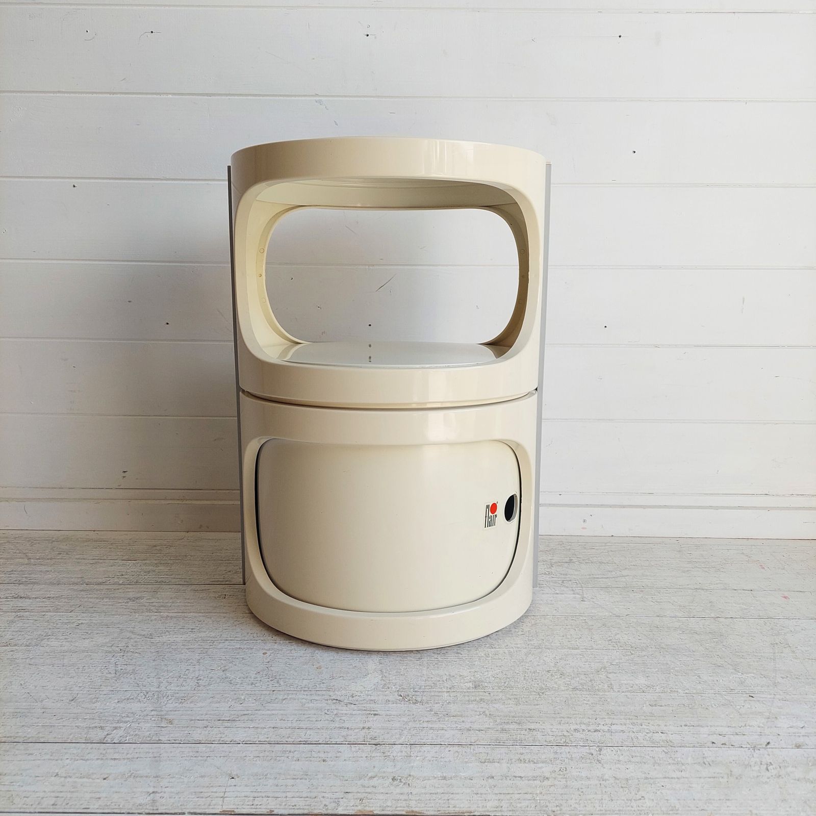 Mid Century  Plastic Side Table Space Age Nightstand Marc Held  Flair, France  Holland 970s
